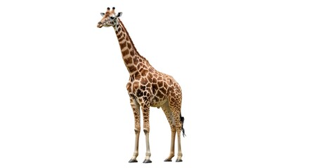 giraffe,  giraffa camelopardalis,  african giraffe, Giraffe isolated on white background