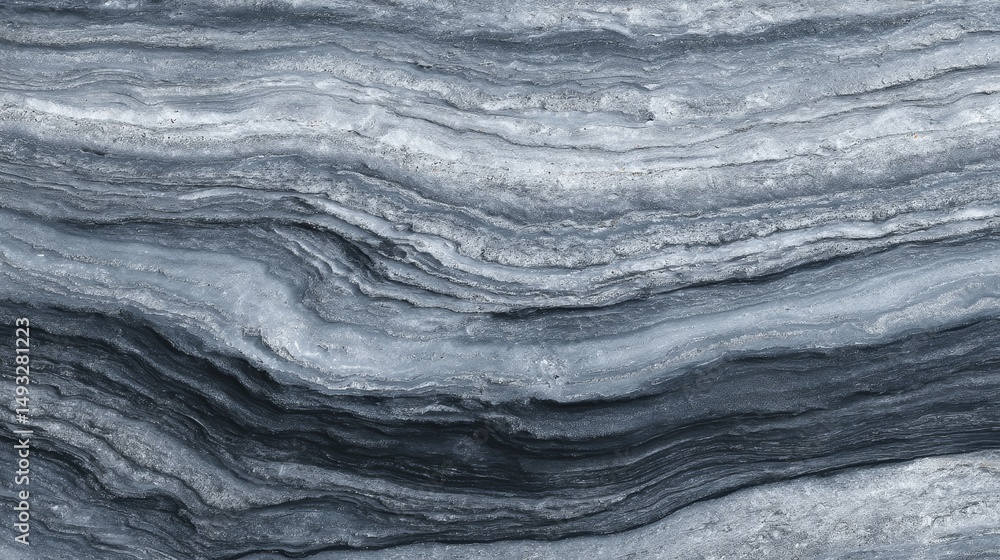 Poster overhead view of polished slate slab with parallel graphite veins forming minimal and elegant linear