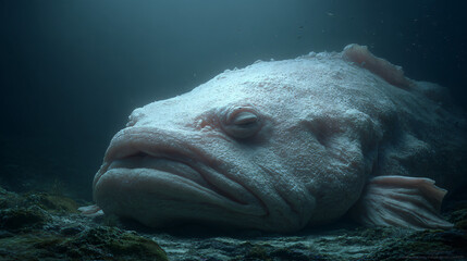 blobfish resting at sea depth