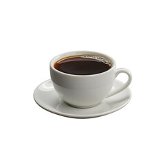 Obraz premium A freshly brewed cup of black coffee in a simple white ceramic mug