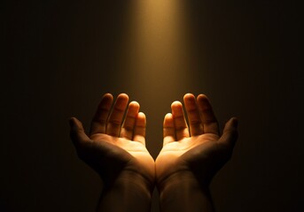 praying hands in dark