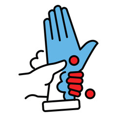 Wash Wrists Carefully Hand Hygiene Vector Icon