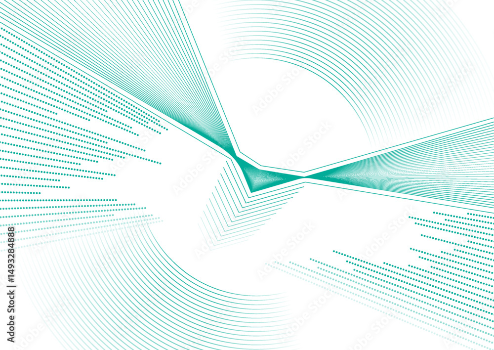 Aufkleber Abstract tech background with linear circles and dotted lines. Vector minimal futuristic design