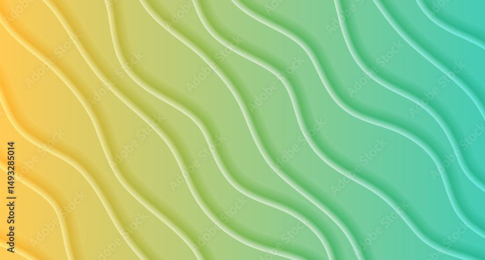 Aufkleber pastel orange and cyan blue smooth wavy pattern abstract elegant background. vector graphic design