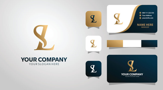 Elegant Gold SL Monogram Logo Design for Business Branding
