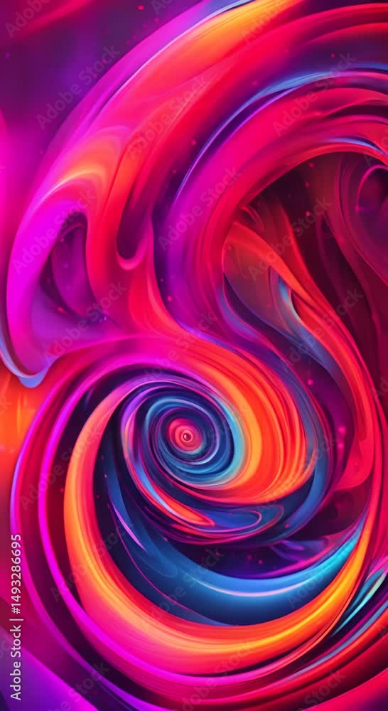 Poster vibrant swirling abstract art with spirals and colorful blends creating an enticing visual experienc