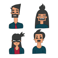 young woman and man people