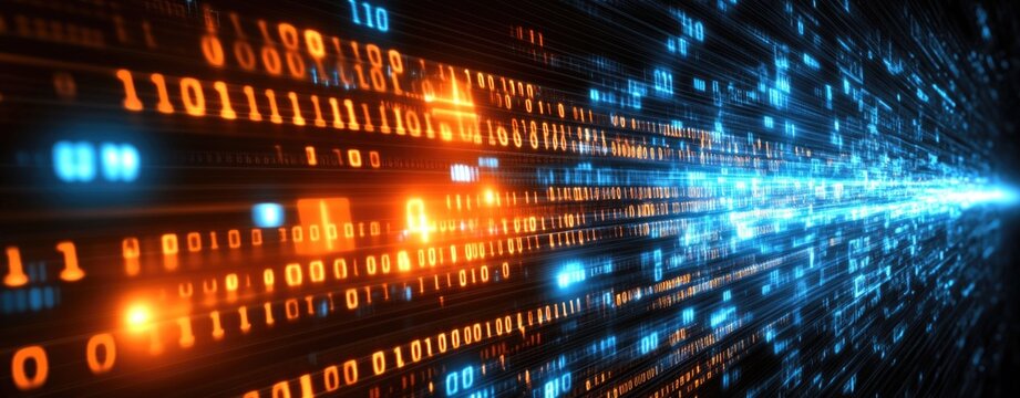 Colorful binary code data flow