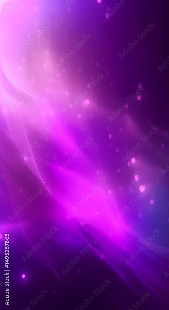 Aufkleber ethereal abstract background with flowing wisps of light and colorful bokeh effects in shades of pur