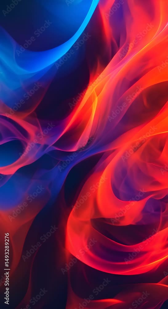 Poster abstract swirls of vibrant yellow and green light on a dark background creating dynamic patterns tha