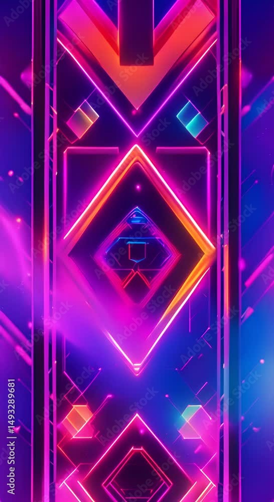 Poster abstract digital background with colorful geometric shapes and dynamic elements for modern technolog