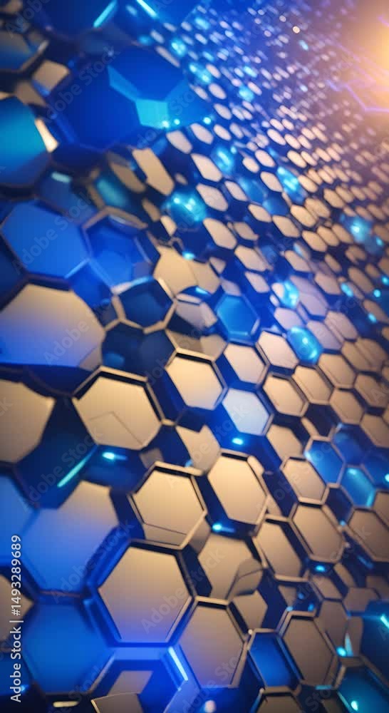 Poster abstract digital background with colorful geometric shapes and dynamic elements for modern technolog