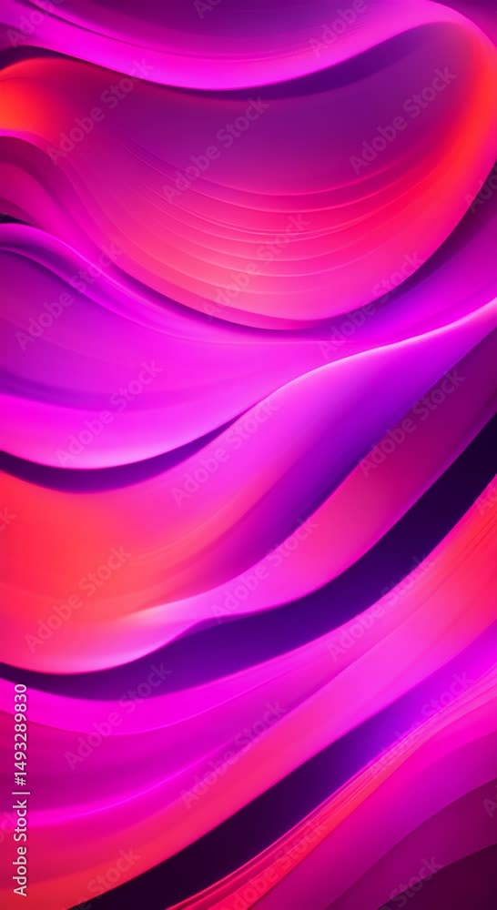 Poster abstract colorful waves with illuminated lines and glowing dots creating a mesmerizing digital lands