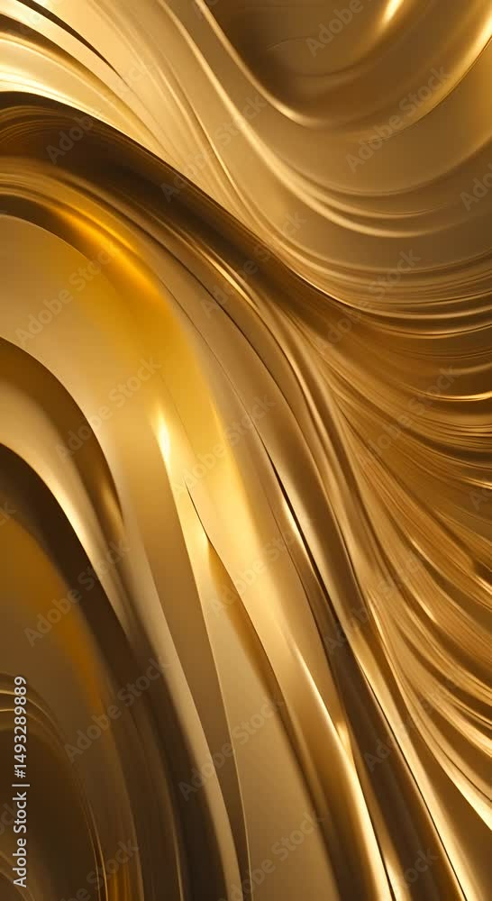 Poster abstract close up view of smooth golden waves creating an elegant and luxurious background for desig