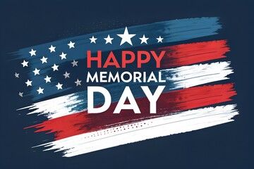Happy memorial day patriotic american flag background vector graphic