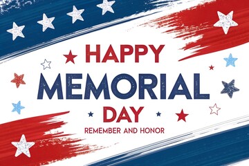 Happy memorial day patriotic stars and stripes background for celebration
