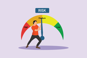 Risk Management Concept. Colored flat vector illustration isolated