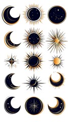 黄金の夜空と星影