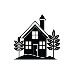 Flat and Minimal House investment growth logo vector illustration isolated on white background
