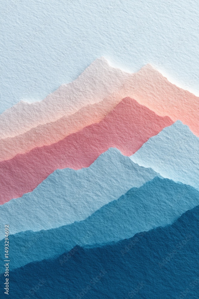 Poster minimalistic painting with various distinct styles showcased sequentially on clean textured canvas