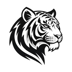 Obraz premium black and white Tiger head logo design