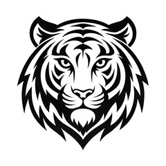 black and white Tiger head logo design