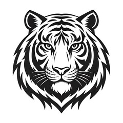 black and white Tiger head logo design
