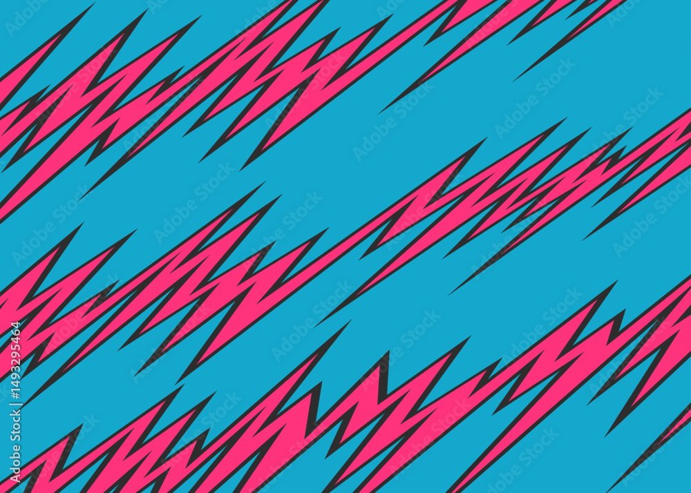 Poster minimalist background with diagonal zigzag line pattern and with some copy space area