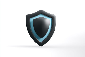 Abstract black and blue shield representing security and protection
