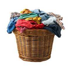 dirty clothes hamper isolated on  white and transparent background