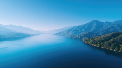 Naklejka premium aerial view from drone looking directly down on asia with ample open space above for text or graphics