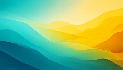 Obraz premium Abstract Yellow and Blue Waves Capturing Calming Aesthetic