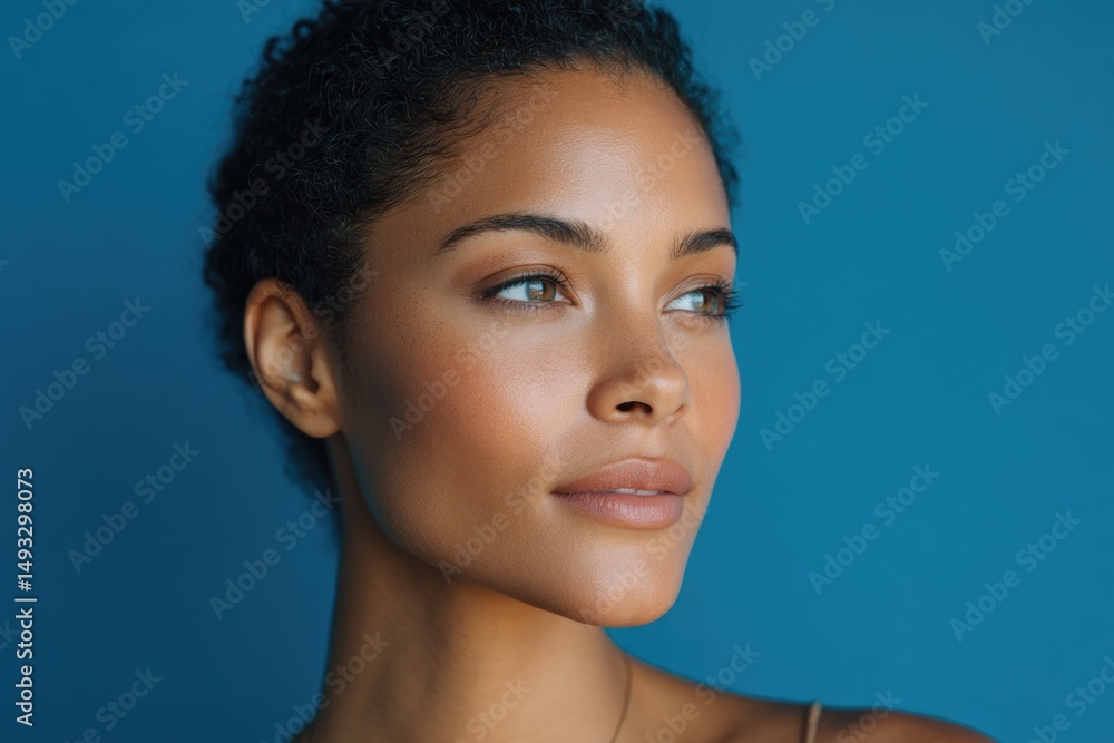 Poster capture minimalistic studio portrait of individual with any racial age or gender identity focusing o