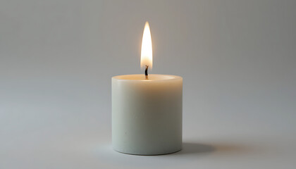Single Candle with Soft Flame Isolated Symbolizing Hope and Reflection for Whit Monday Religious and Spiritual Observance