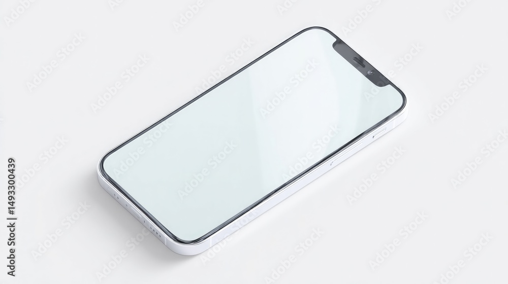 Aufkleber minimalistic display of sleek digital device on plain white surface