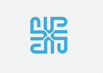 Abstract floral geometric shapes logo design vector illustration