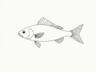 Fototapeta premium Abstract Fish Outline Graphic for Backgrounds