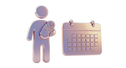 Isolated New Born Icon with Calendar Symbol