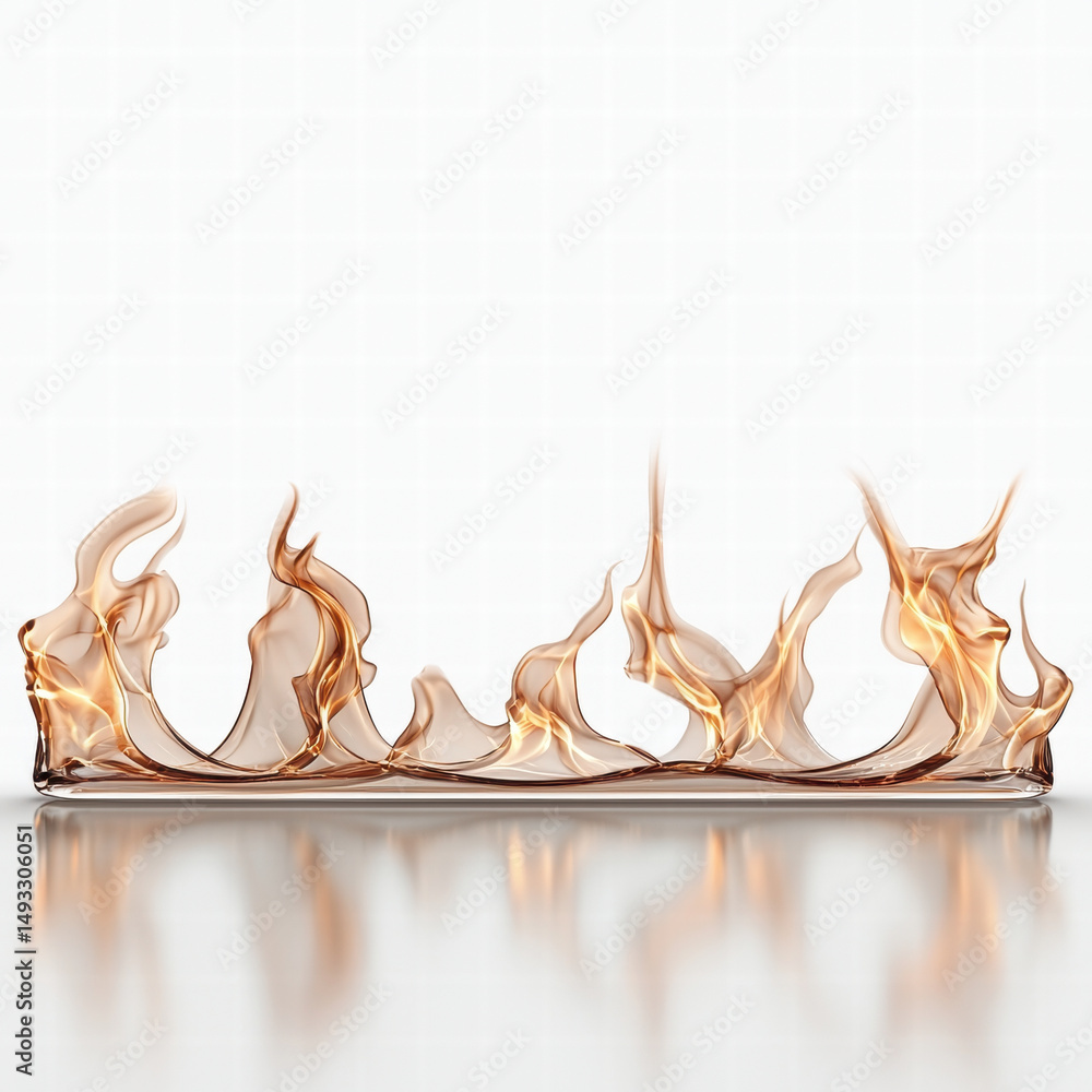 Poster flames on white background, showcasing dynamic movement and vibrant colors. flames appear fluid and 