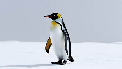 Emperor penguin walking on ice antarctic region wildlife photography natural habitat side view animal behavior