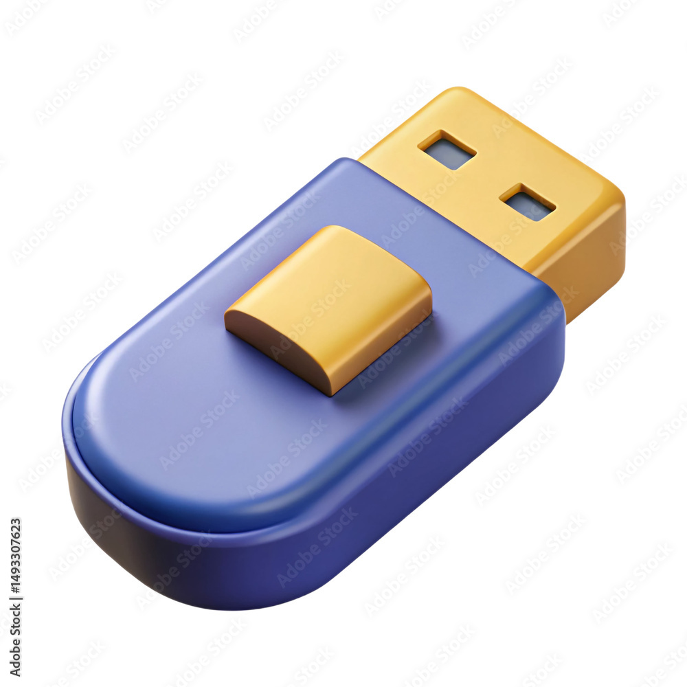 Poster a sleek modern usb drive icon signifying data storage and portability on the go presented in a polis
