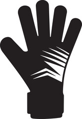 Goalie Gloves Icon on Black and White Vector Backgrounds