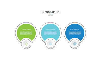 Obraz premium Business infographic template. 3 Step timeline journey. Process diagram, Infographic elements vector illustration. 