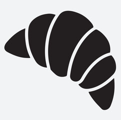 croissant icon silhouette vector art illustration, vector illustration of a brown bread