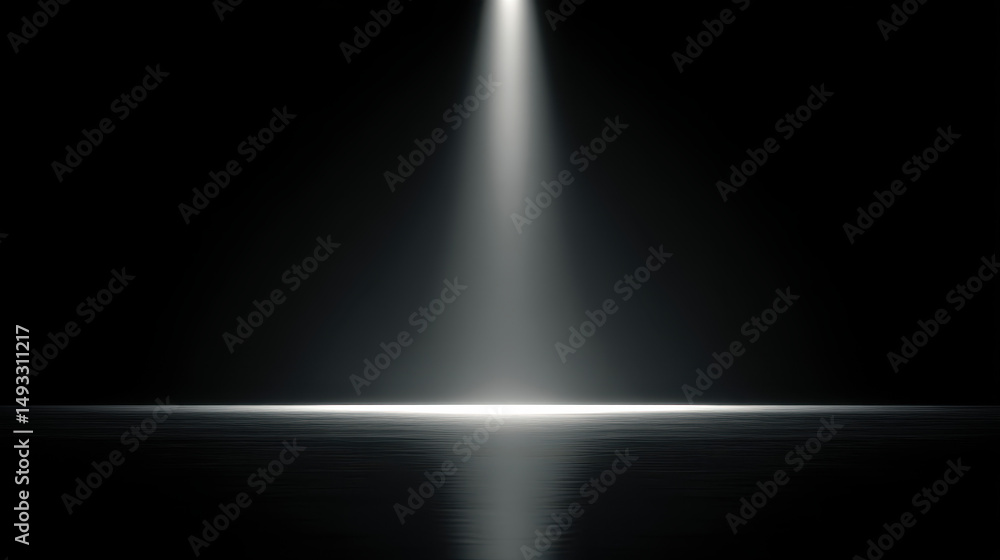 Poster clean black background with center lighting effect, perfect for showcasing text or digital elements