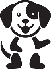 A playful puppy silhouette vector illustration.