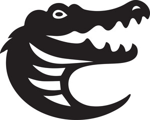 Naklejka premium Stylized crocodile head silhouette vector illustration.