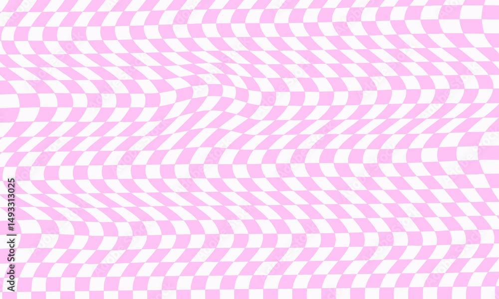 Poster Abstract Checkered Y2k Background. Cool Grid Groovy Pattern. Trippy Checker Retro Texture