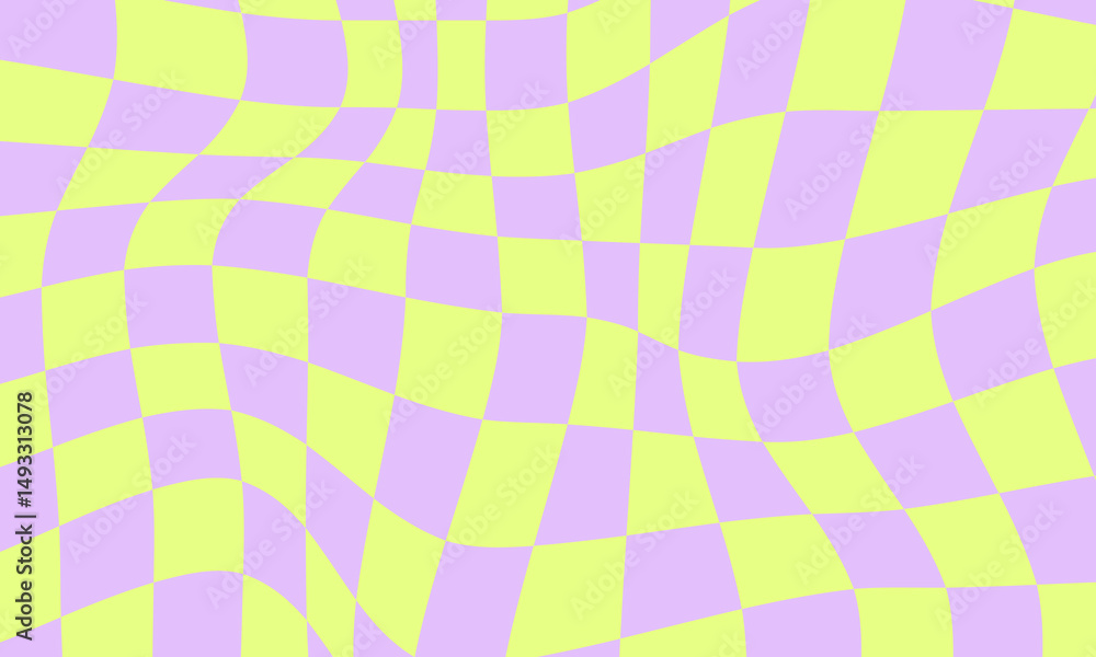 Poster Abstract Checkered Y2k Background. Cool Grid Groovy Pattern. Trippy Checker Retro Texture