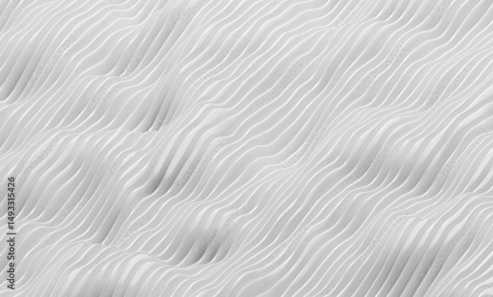 Poster white waveform futuristic background 3d rendering soft focus